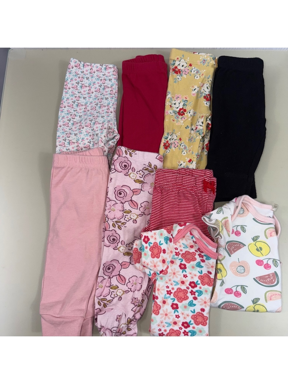 Baby Girls 0-3 Month Clothing Bundle 9 Pieces Floral